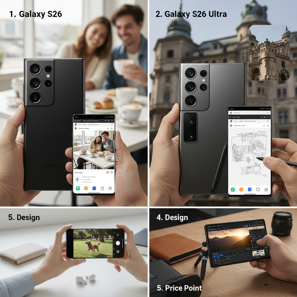 Galaxy S26とUltraの差5点を象徴するメインビジュアル