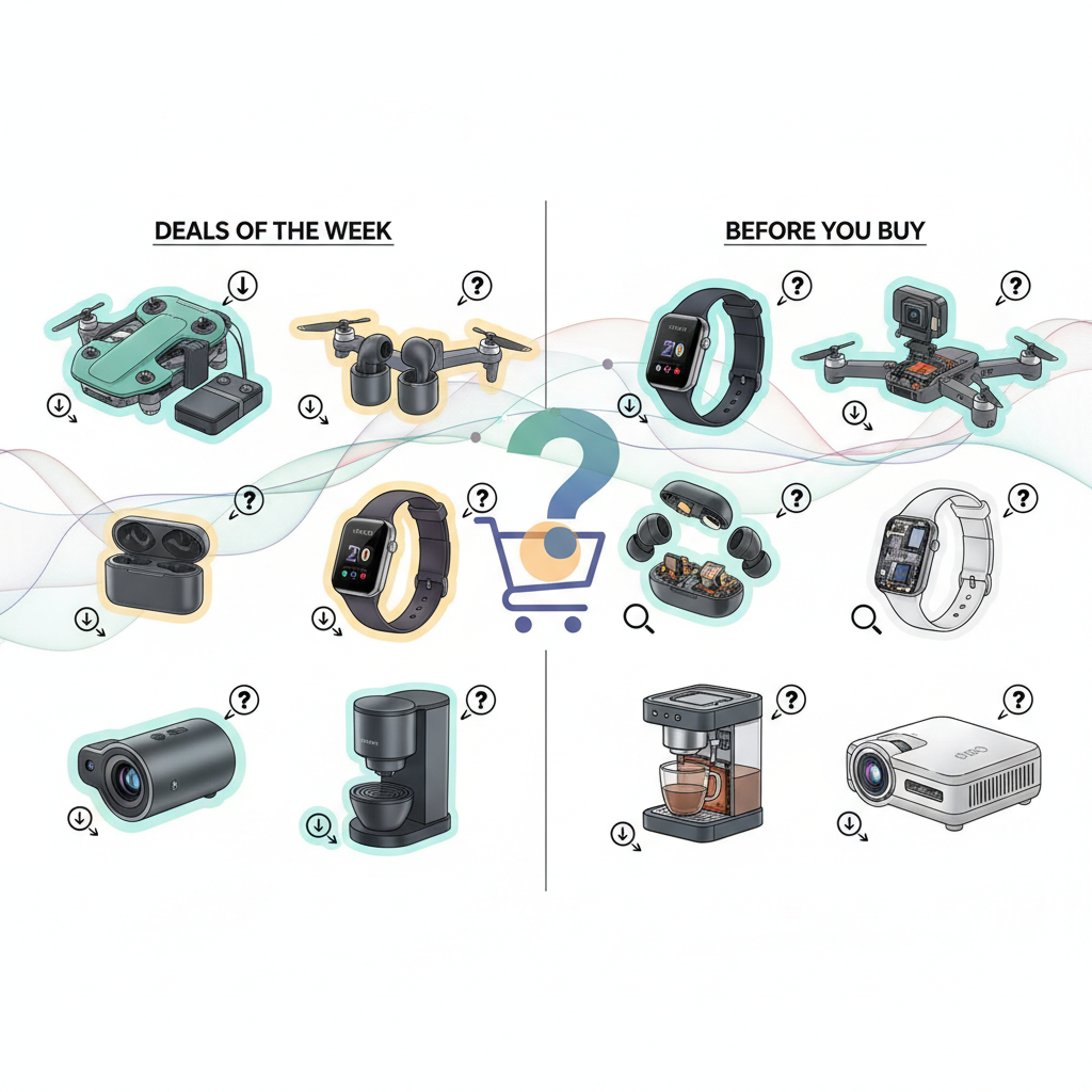 今週の注目テックお得10選と買う前の見どころの比較ポイントを整理したイメージ
