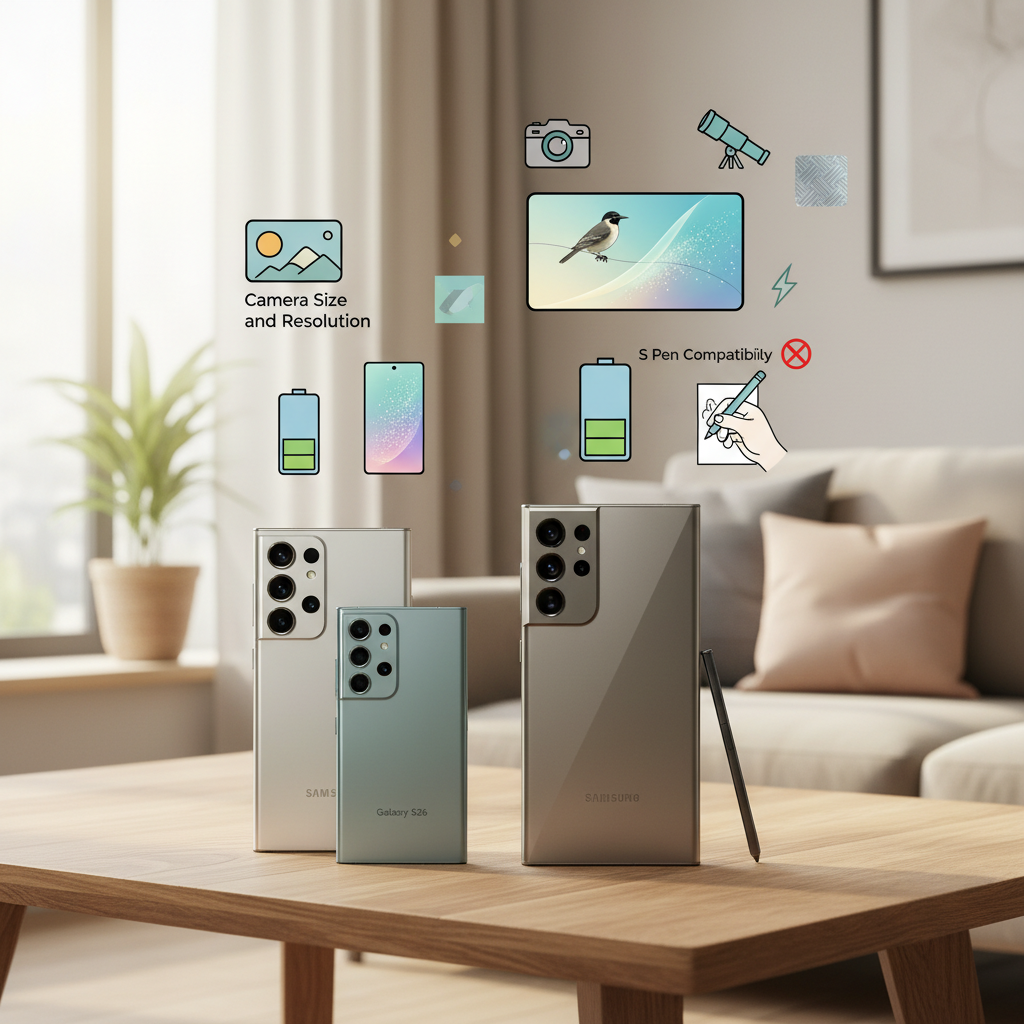 Galaxy S26とUltraの差5点の実利用シーンを表すイメージ